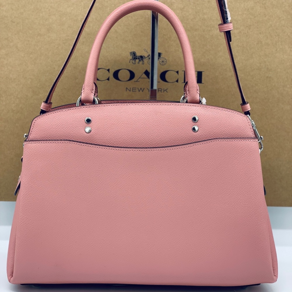 COACH Carryall Crossgrain Leather Lillie Satchel - Picture 3 of 16